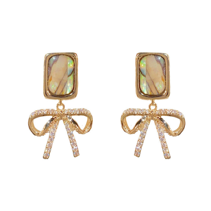 14KGold-Plated Square Zircon Butterfly Earrings-Chic Minimalist Design