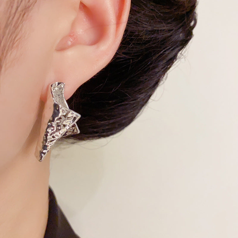 Luxury Metal Irregular Geometric Drop Earrings – Elegant Design