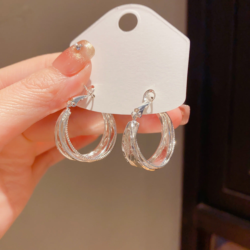 Eaioncol Vintage Geometric Hoop Earrings Gold Silver