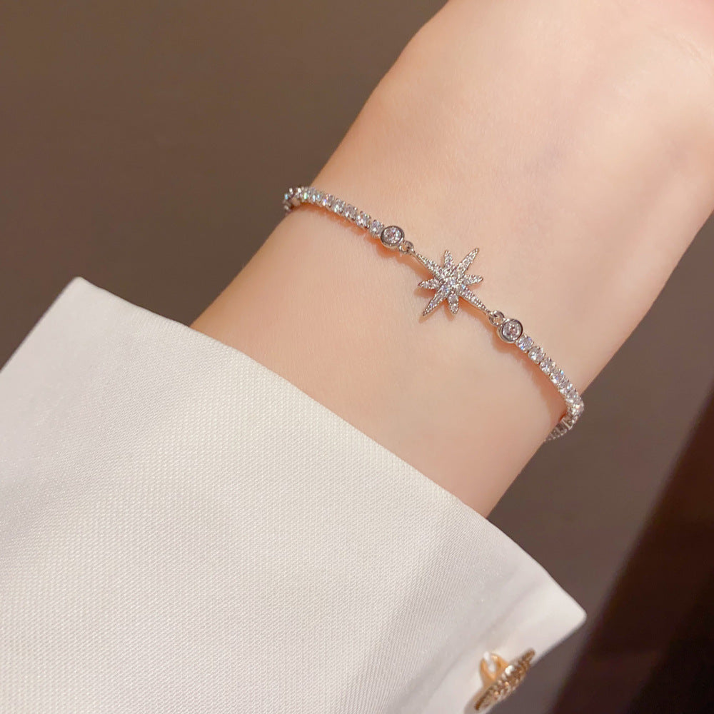 Eaioncol Star CZ Clasp Bracelet 14K Gold Plated & Silver Plated