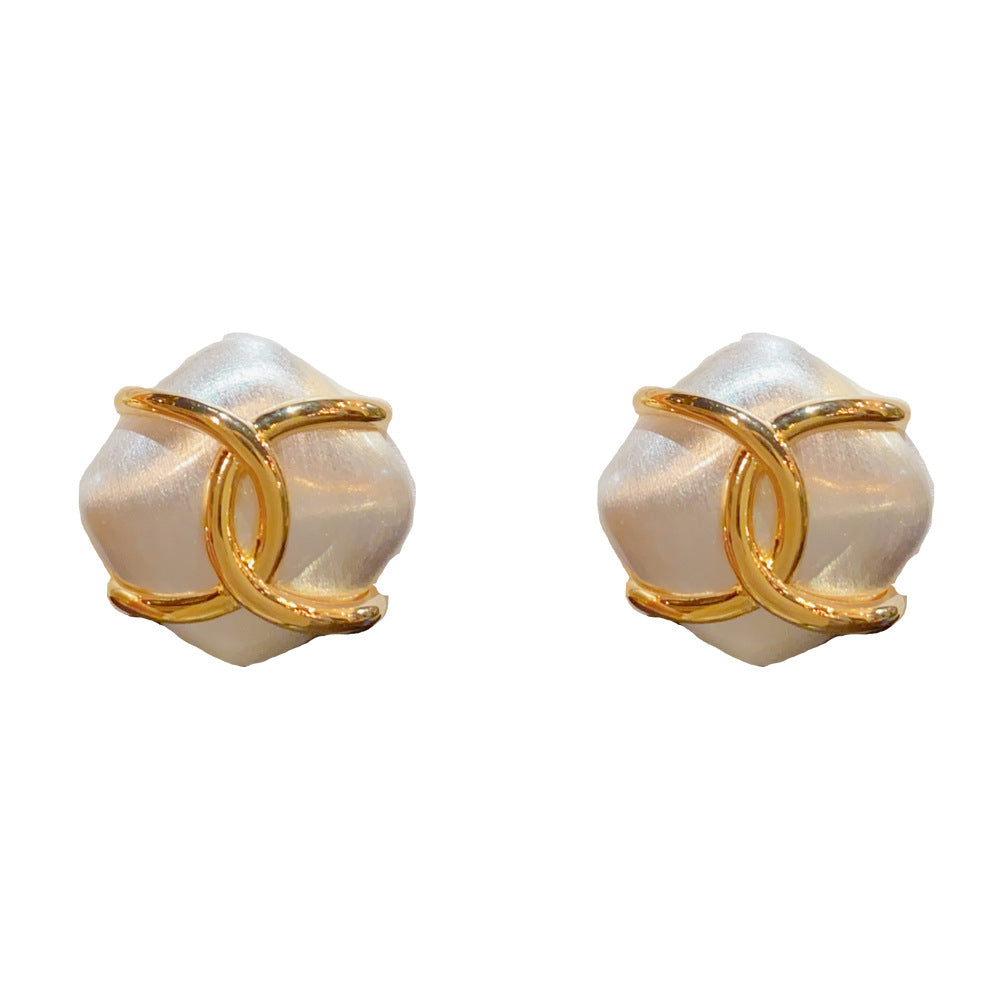 Eaioncol Brushed Two-Tone Wrap Hoop Earrings Gold Silver