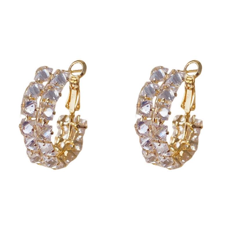 Elegant Full-Zircon Geometric Ear Cuff Earrings – Ultra-Sparkle Design