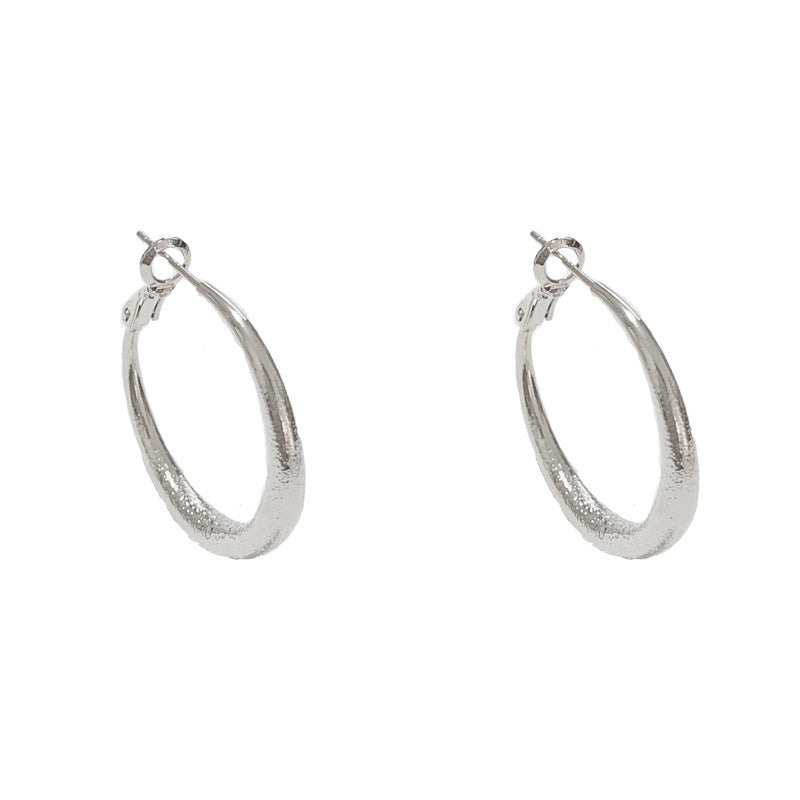 14K Gold-Plated Starry Matte Hoop Earrings - Elegant Sparkle Design