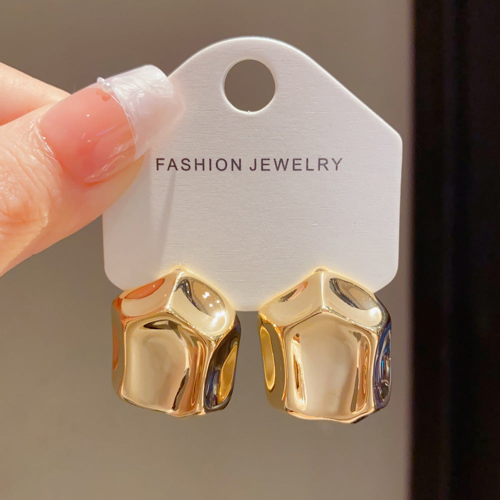 Eaioncol Geometric Square Stud Earrings 18K Gold Silver