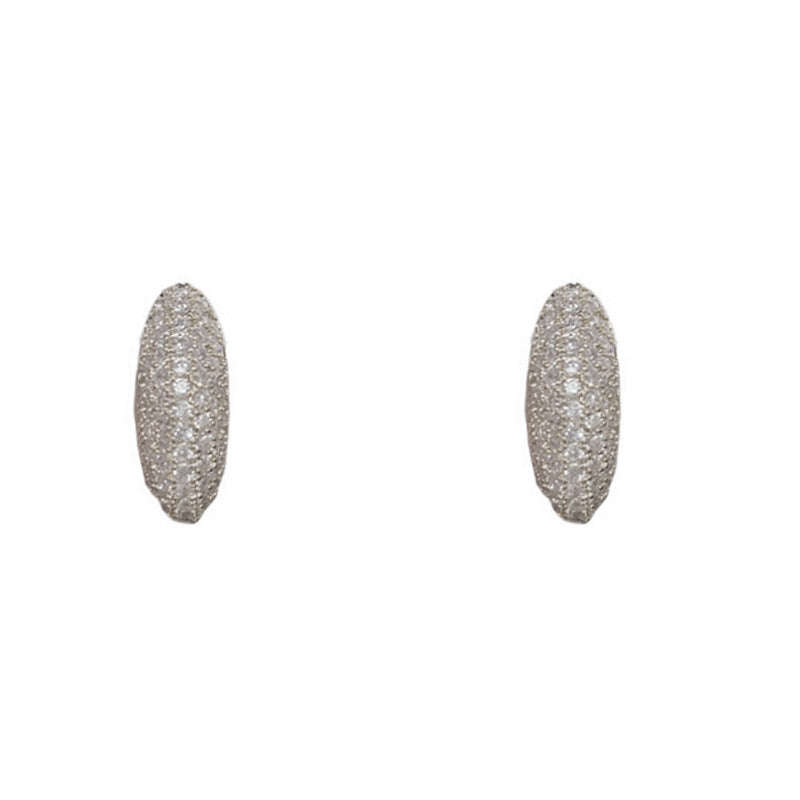 Elegant Micro-Zircon Teardrop Stud Earrings – Geometric Design
