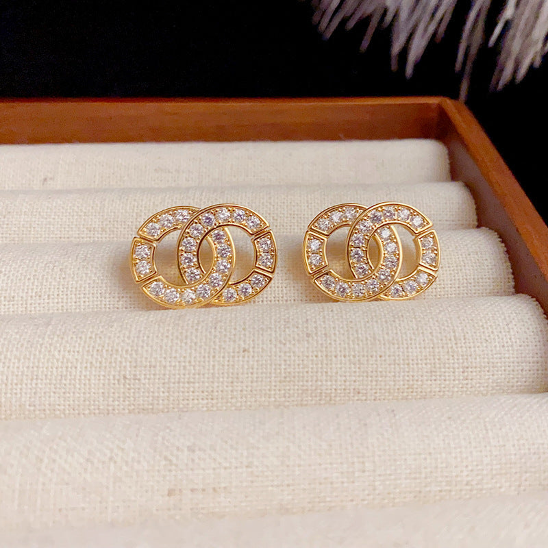 14K Gold-Plated Round Link Earrings - Chic Minimalist Design