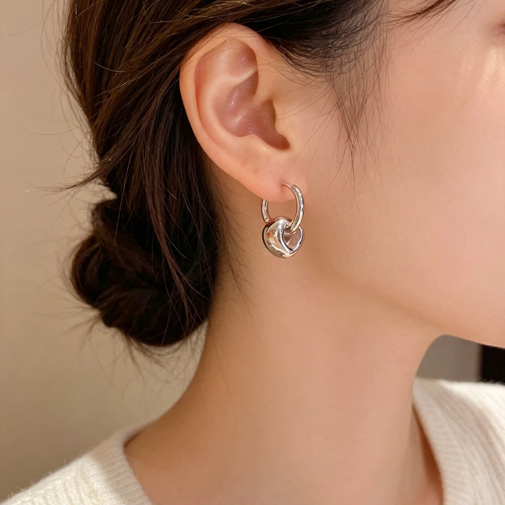 Eaioncol Beaded CZ Circle Stud Earrings Gold