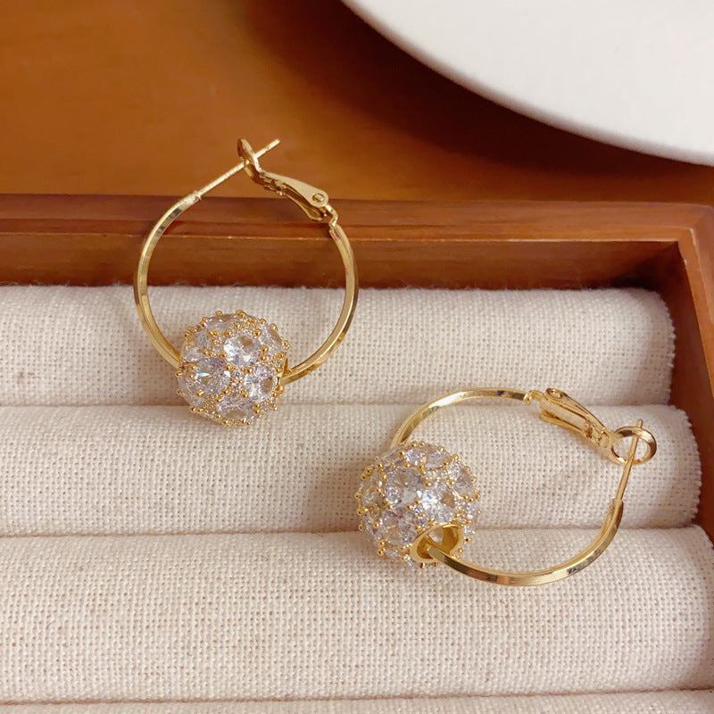 Elegant Micro-Pavé Zircon Circle Hoop Earrings – Minimalist Design