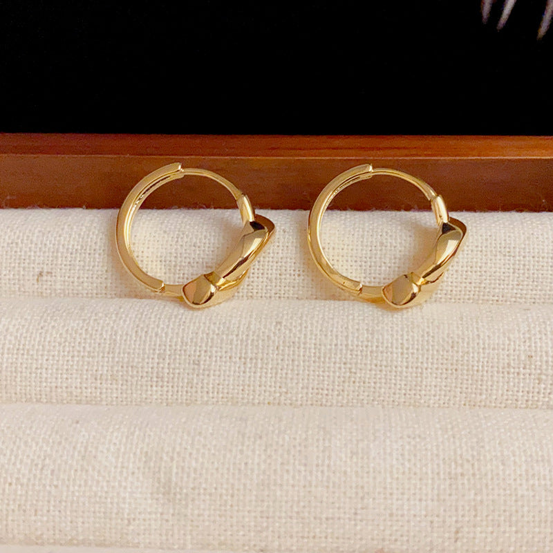 14K Gold-Plated Metal Knot Earrings - Modern Minimalist Design