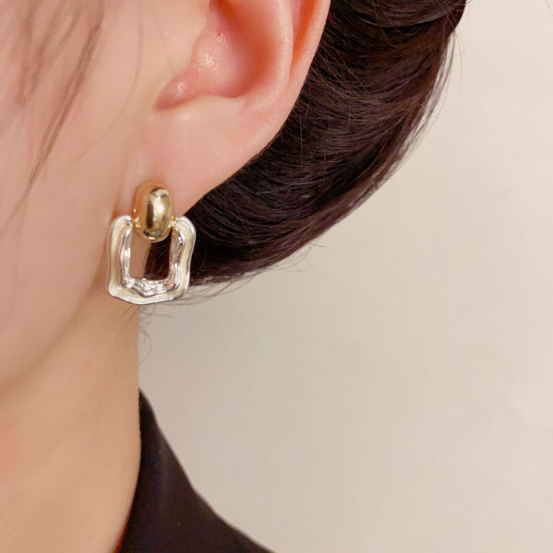 Luxury Thin-Coated Geometric & Heart Drop Earrings – Elegant Design