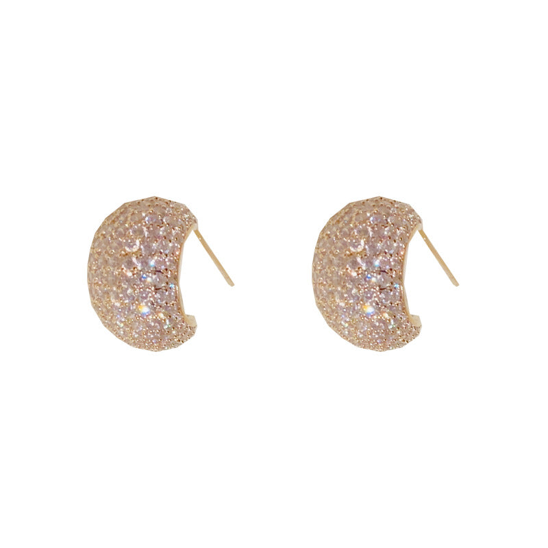 14K Gold-Plated Teardrop Zircon Huggie Earrings -Sparkling Hoops