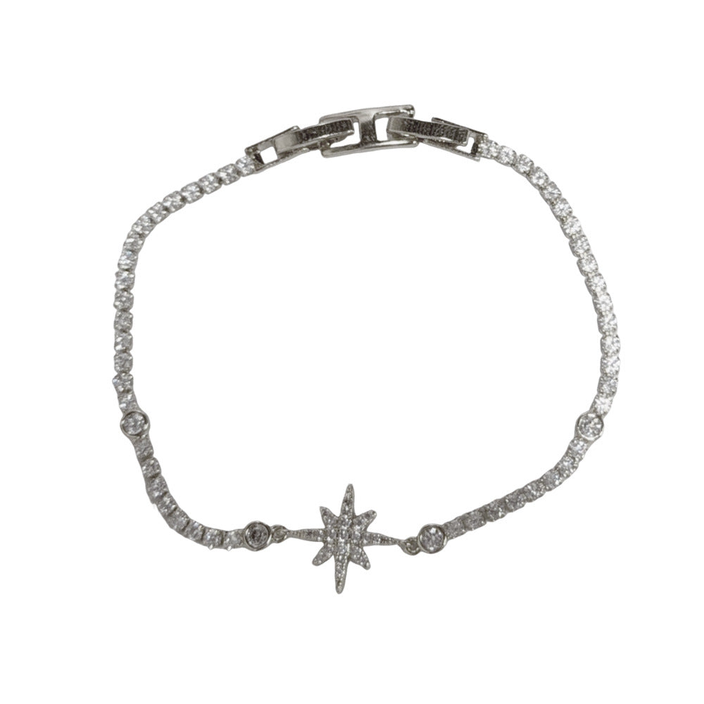 Eaioncol Star CZ Clasp Bracelet 14K Gold Plated & Silver Plated