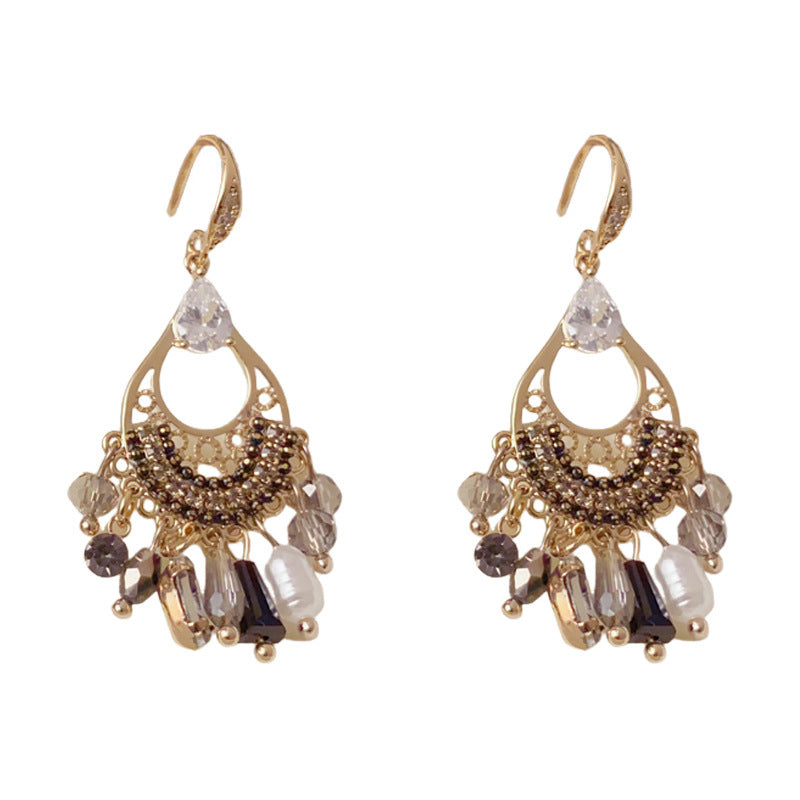 Luxury Hollow Teardrop Tassel Drop Earrings – Elegant Design