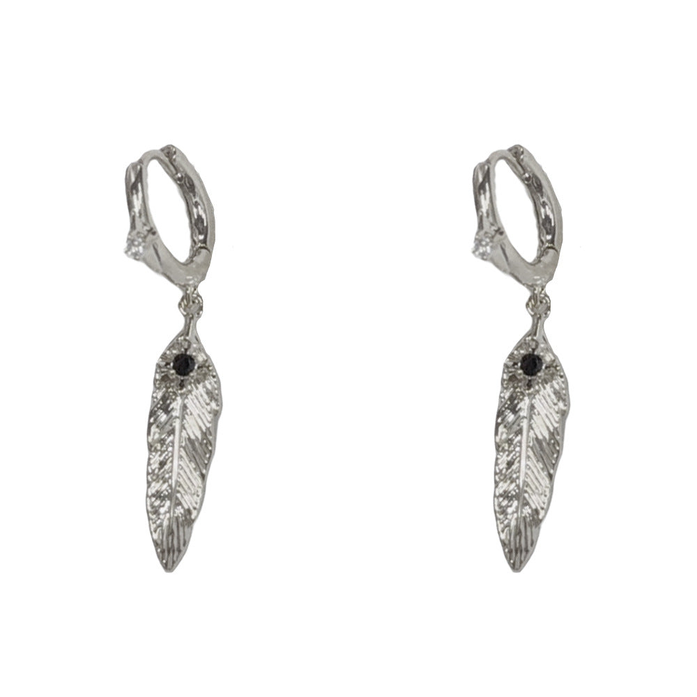 Eaioncol Feather Tassel Hoop Earrings 14K Gold & Silver Plated