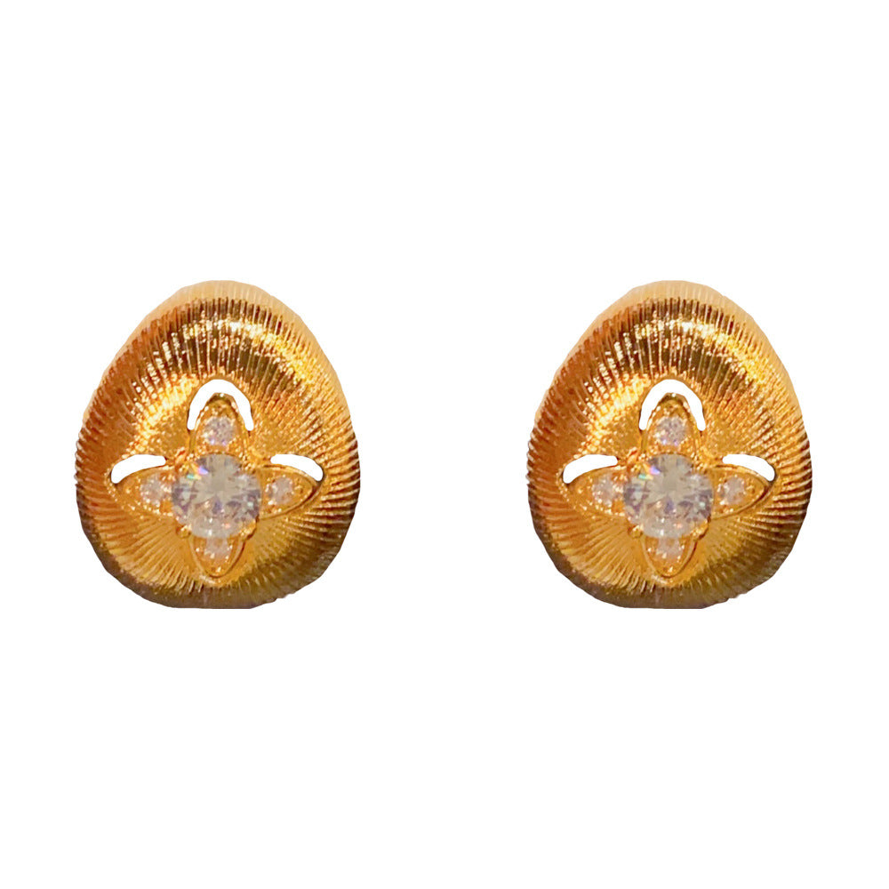 Eaioncol Four Leaf CZ Teardrop Earrings 18K Gold & Silver Plated