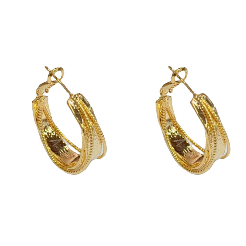 Eaioncol Vintage Geometric Hoop Earrings Gold Silver