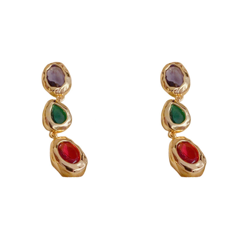 Elegant Irregular Colorful Tassel Earrings – Geometric Design