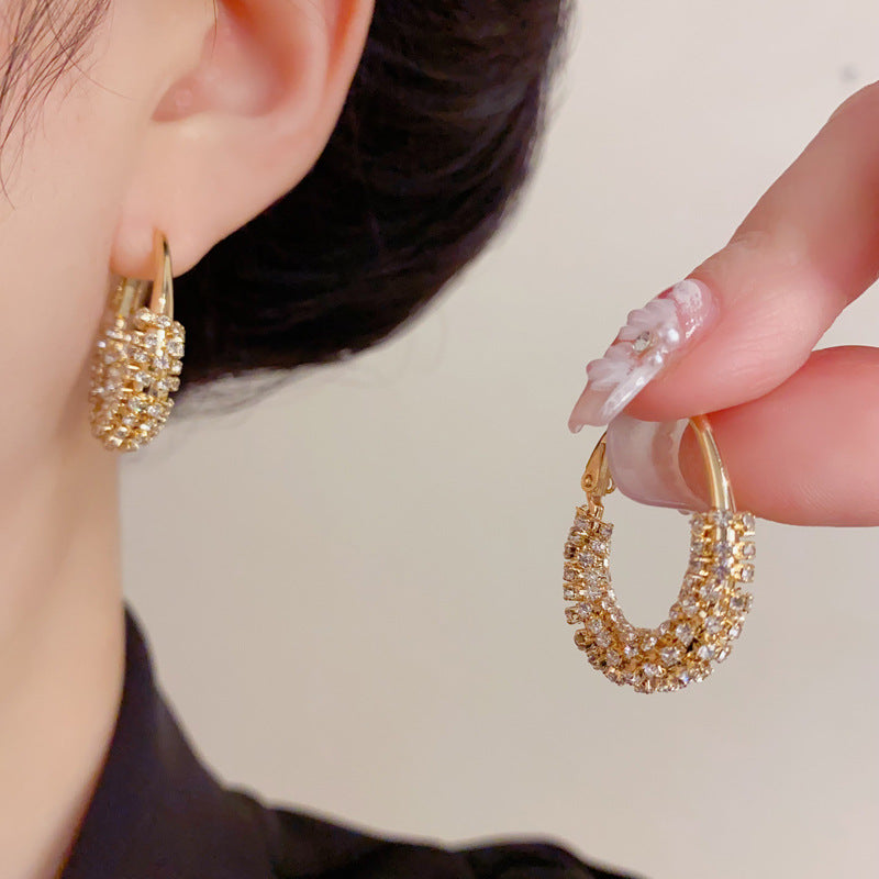 Eaioncol CZ Circle Hoop Earrings Gold Silver