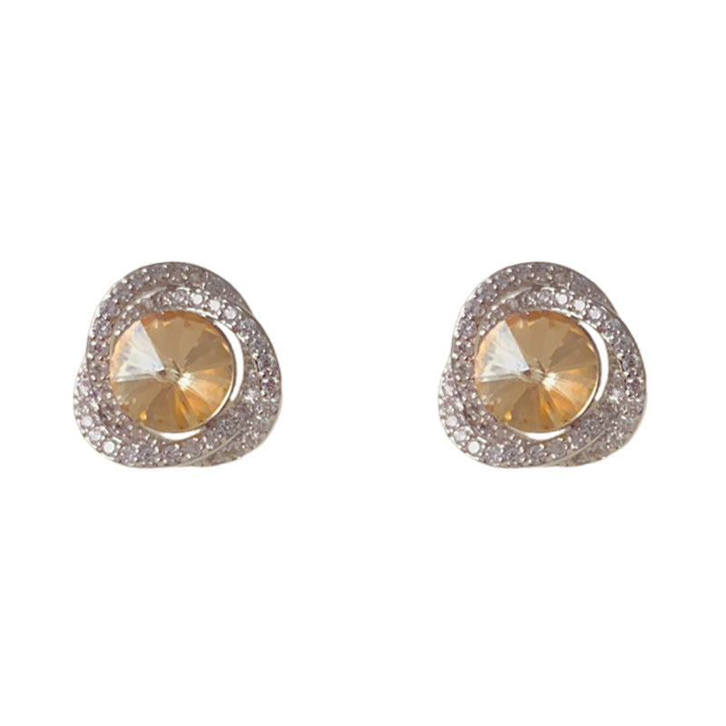 Luxury Full-Zircon Orbit Crystal Stud Earrings – Elegant Design