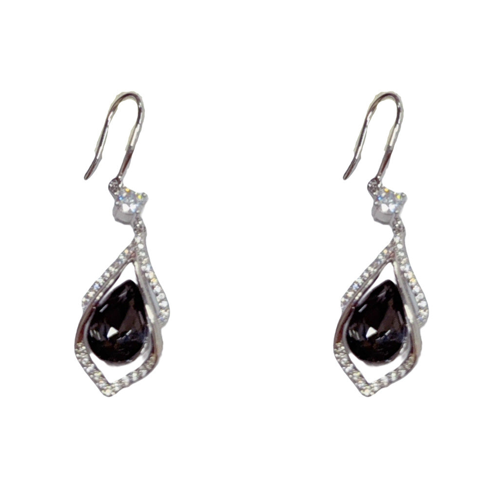 Eaioncol Openwork Teardrop CZ Tassel Ear Hooks 14K Gold Plated