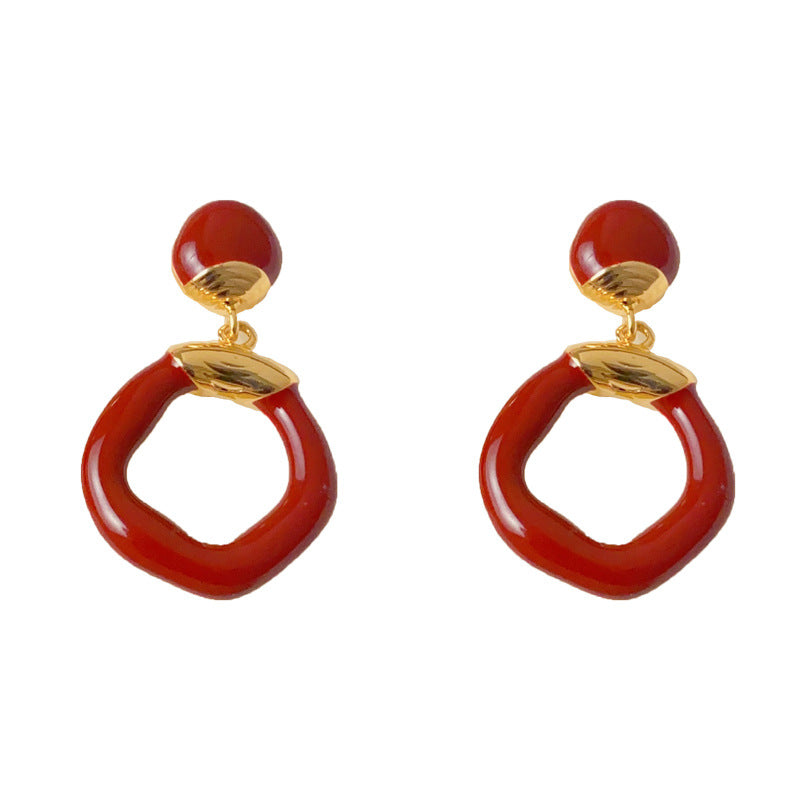 Luxury Irregular Open Circle Drop Earrings – Elegant Design