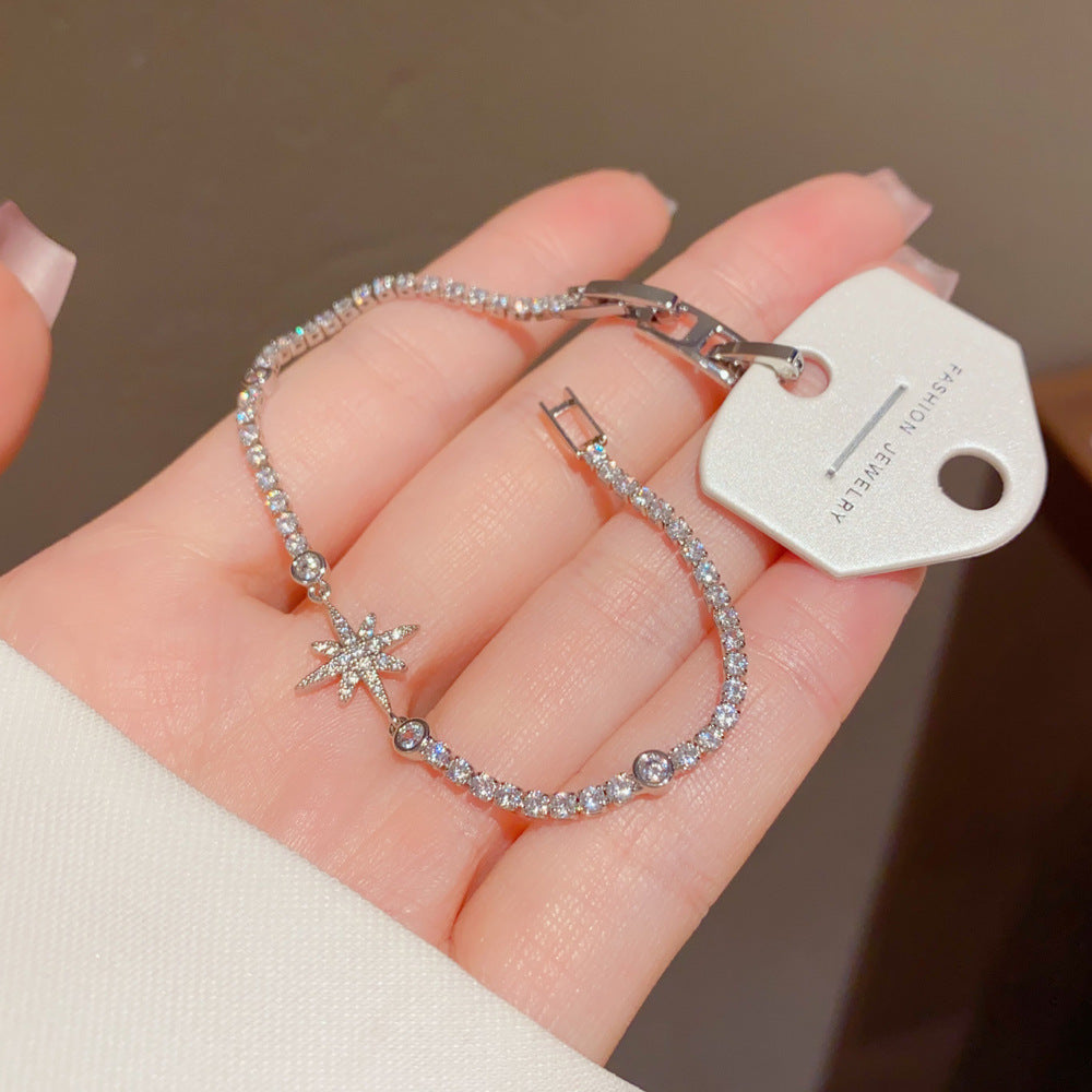 Eaioncol Star CZ Clasp Bracelet 14K Gold Plated & Silver Plated