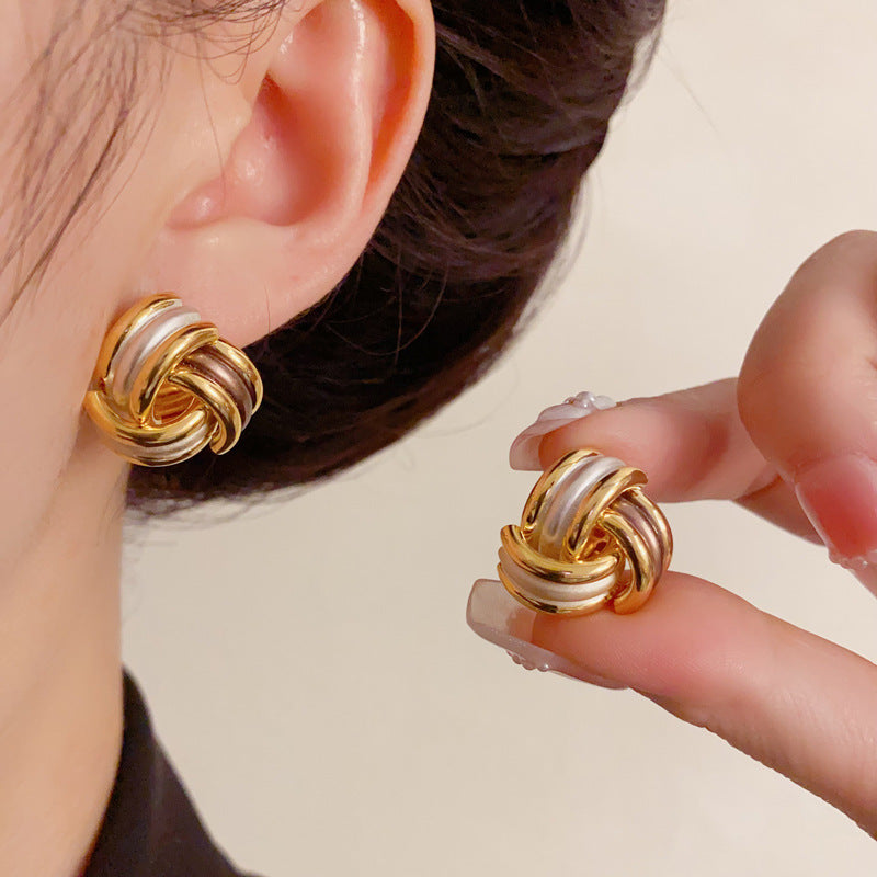 Luxury Thin-Coated Geometric Triangle Stud Earrings – Elegant Design