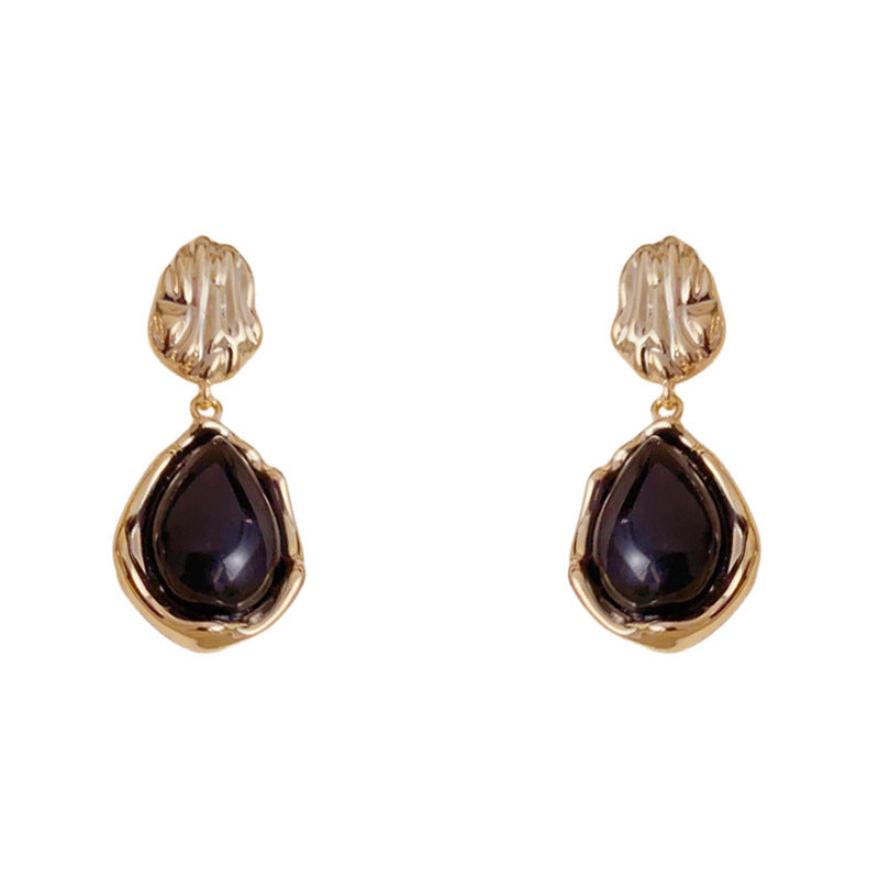 Korean Dupin Elegant Metal Irregular Drop Earrings – Geometric Design