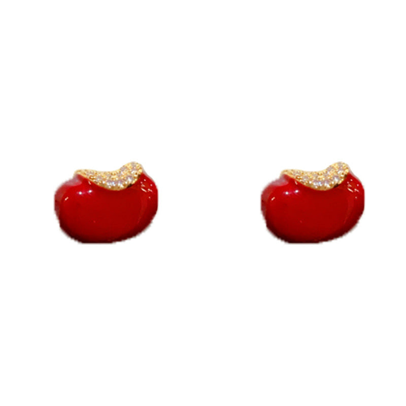 Luxury Red Enamel Yuanbao Ingot Stud Earrings – Good Fortune Design