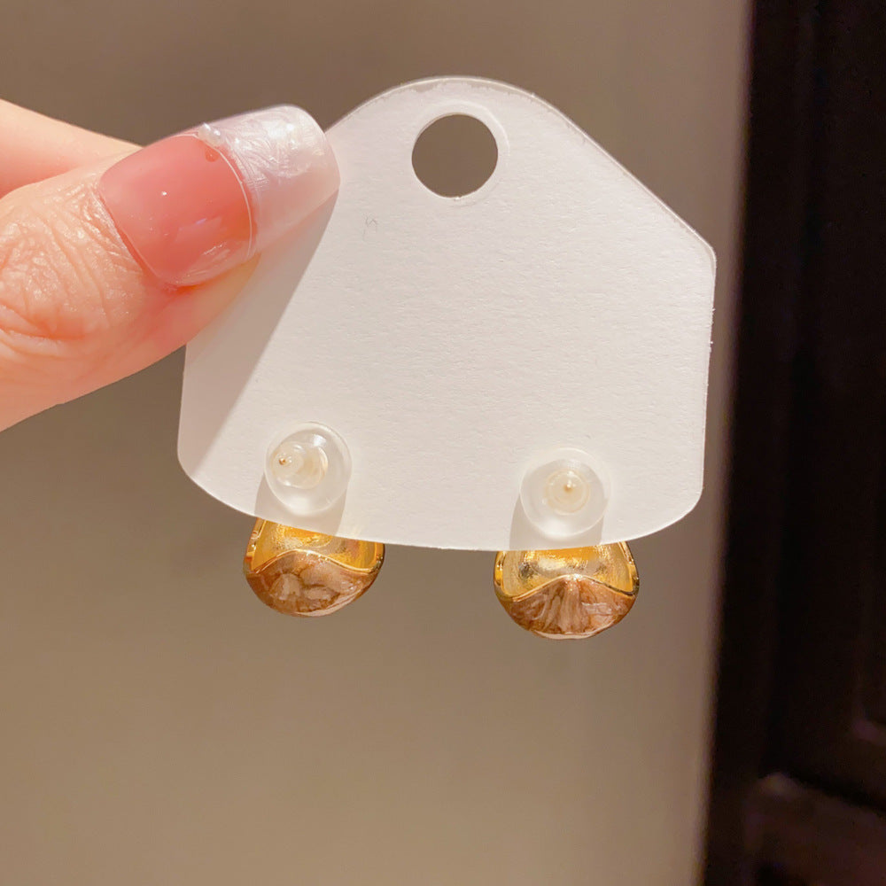 Eaioncol Mixed Color Enamel Teardrop Studs 14K Gold Plated