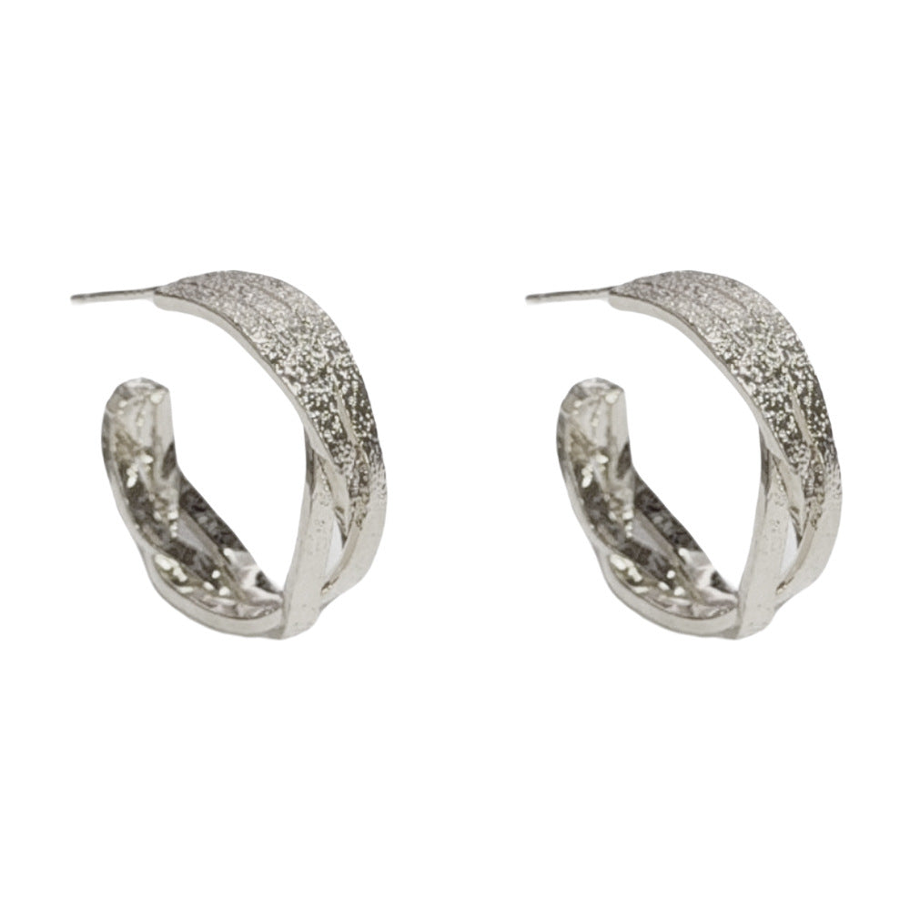 Eaioncol Interlocking C Hoop Earrings Gold Silver