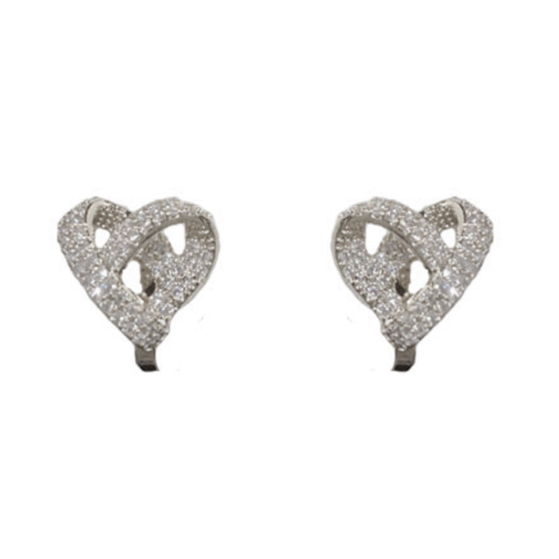 Elegant Full-Zircon Heart Ear Clip – Non-Piercing Clip-On Design