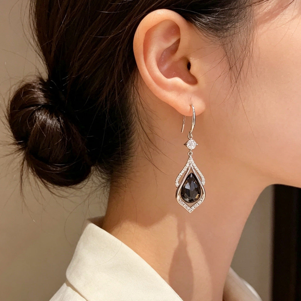 Eaioncol Openwork Teardrop CZ Tassel Ear Hooks 14K Gold Plated