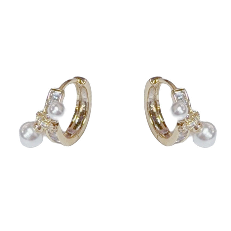 Elegant Knotted Pearl Mini Stud Earrings – Minimalist Design