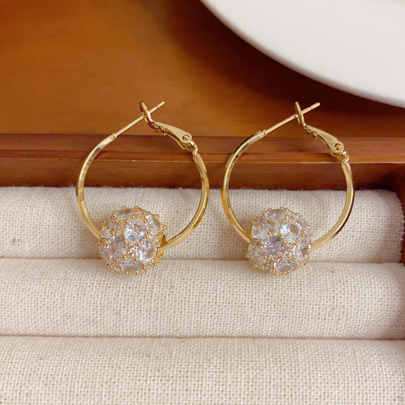 Elegant Micro-Pavé Zircon Circle Hoop Earrings – Minimalist Design