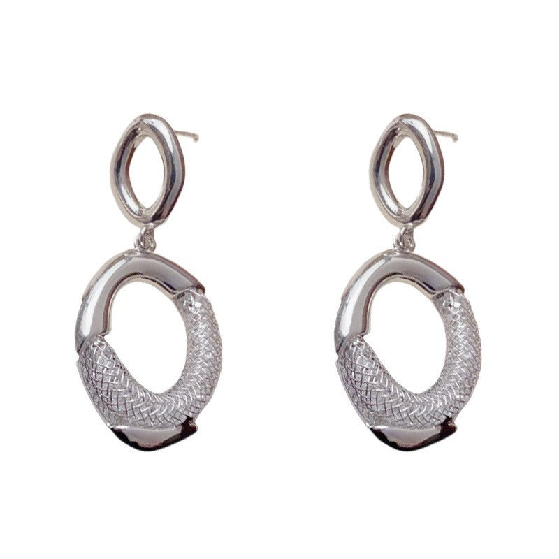 Eaioncol Mesh Geometric Drop Earrings Gold Silver