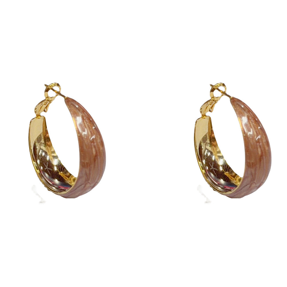 Eaioncol Multi-Color Enamel Circle Hoop Earrings 14K Gold Plated