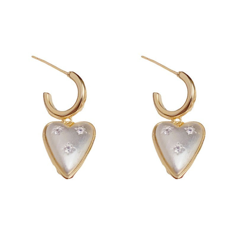 Eaioncol Two-Tone Heart Drop Earrings 14K Gold & Silver Plated
