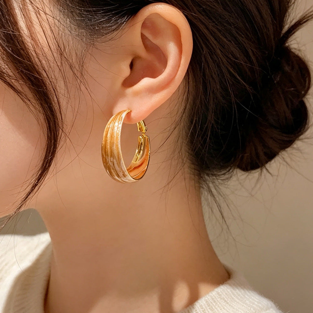 Eaioncol Multi-Color Enamel Circle Hoop Earrings 14K Gold Plated