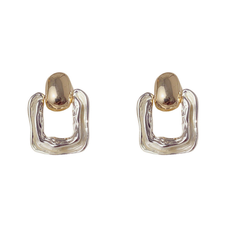 Luxury Thin-Coated Geometric & Heart Drop Earrings – Elegant Design