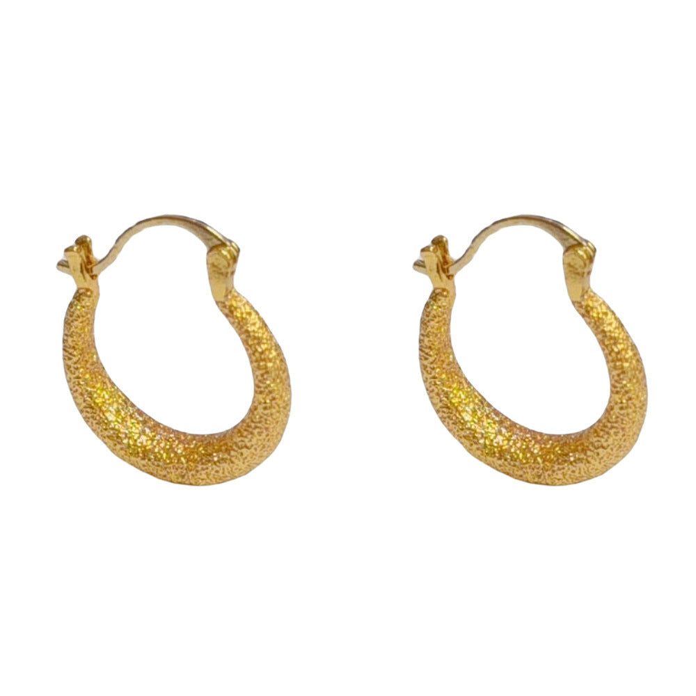 Eaioncol Matte Geometric Hoop Earrings Gold Silver
