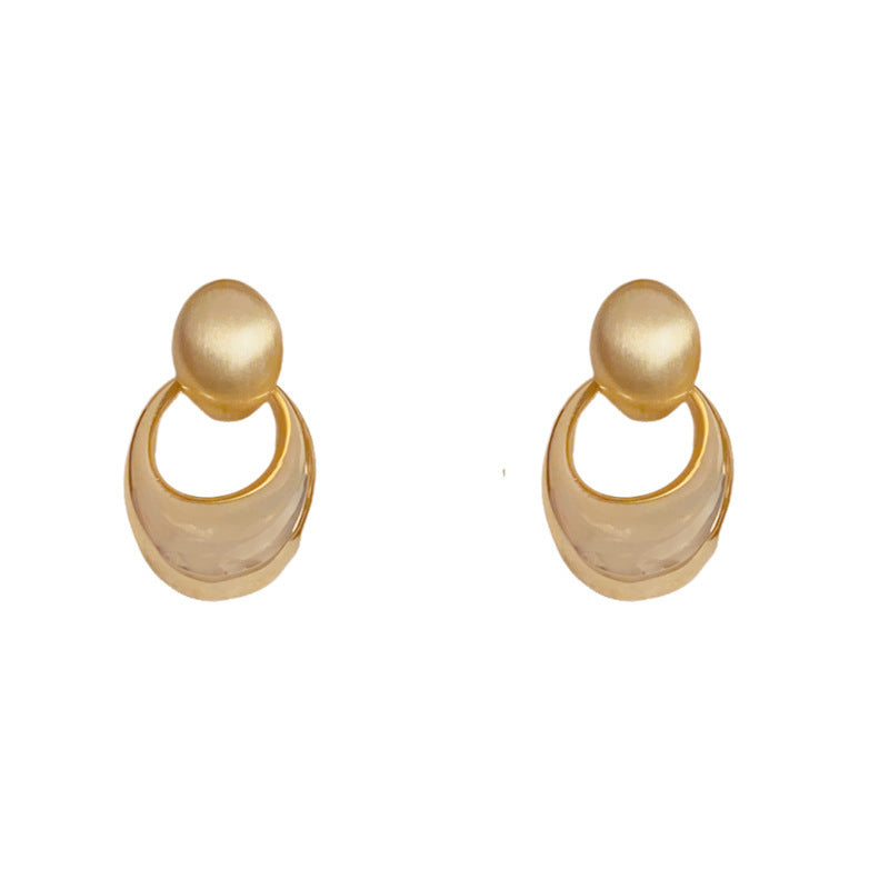 Luxury Metal Brushed Geometric Drop Earrings – Elegant Design