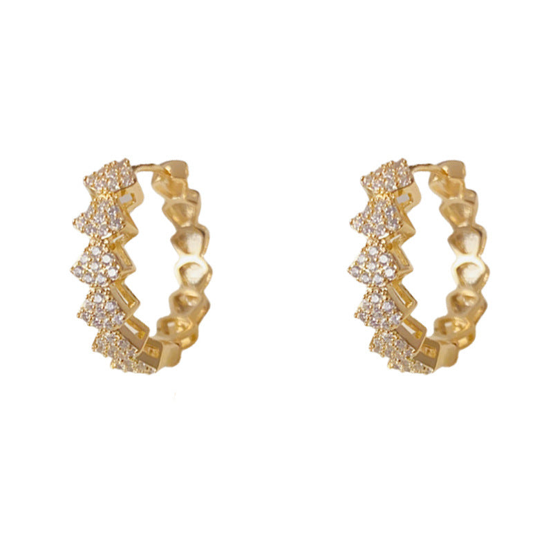 Elegant Full-Zircon Geometric Earrings – Minimalist Design