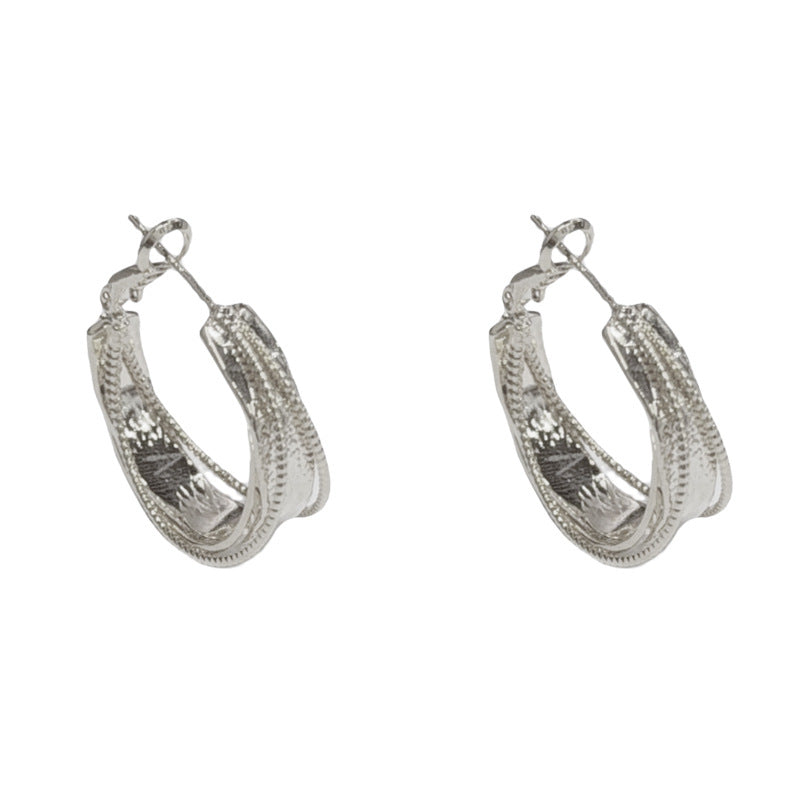 Eaioncol Vintage Geometric Hoop Earrings Gold Silver