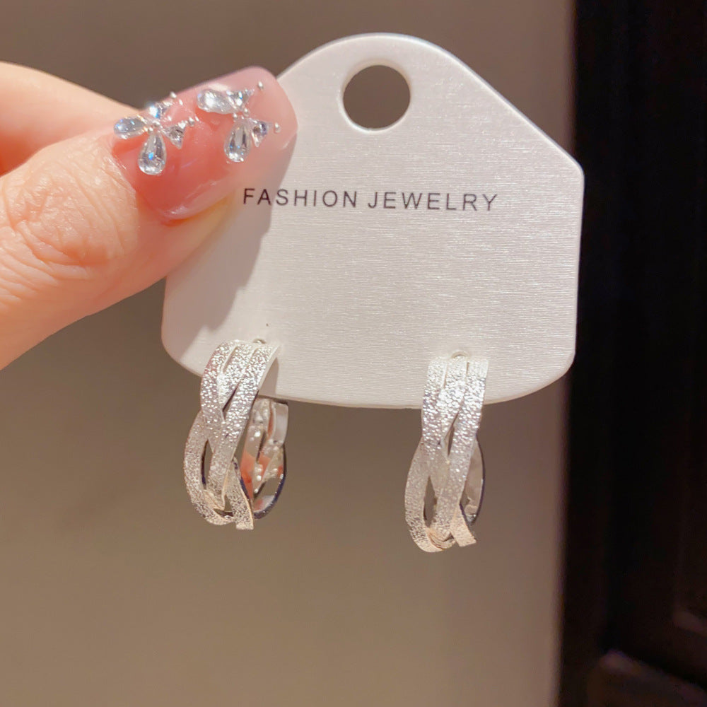 Eaioncol Interlocking C Hoop Earrings Gold Silver