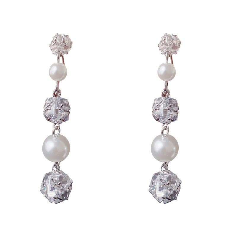 Luxury Zircon Pearl Ball Tassel Drop Earrings – Ultra-Sparkle Design