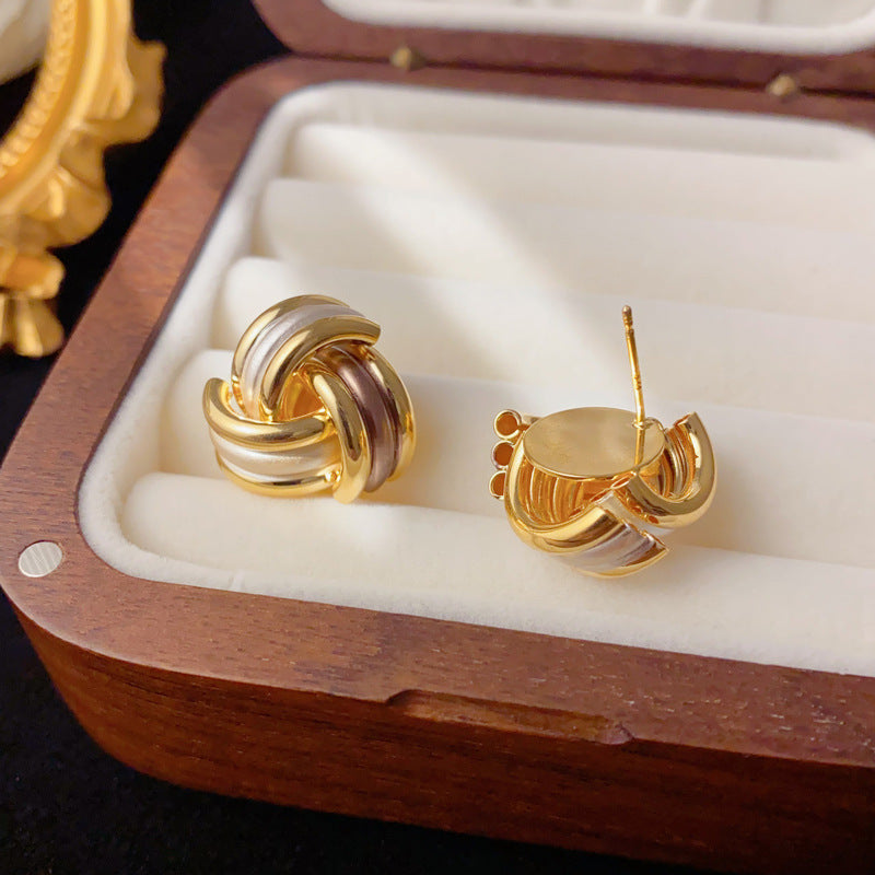 Luxury Thin-Coated Geometric Triangle Stud Earrings – Elegant Design