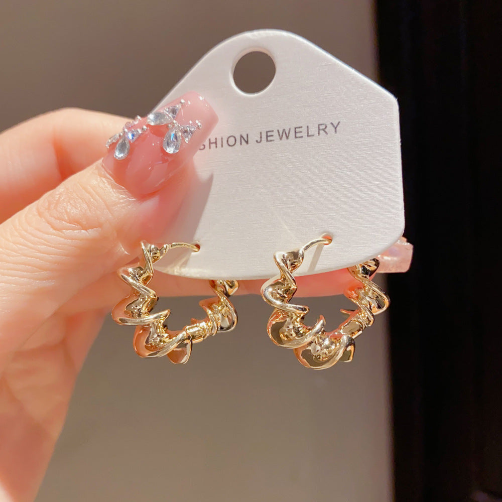 Eaioncol Spiral Hoop Earrings Gold Silver