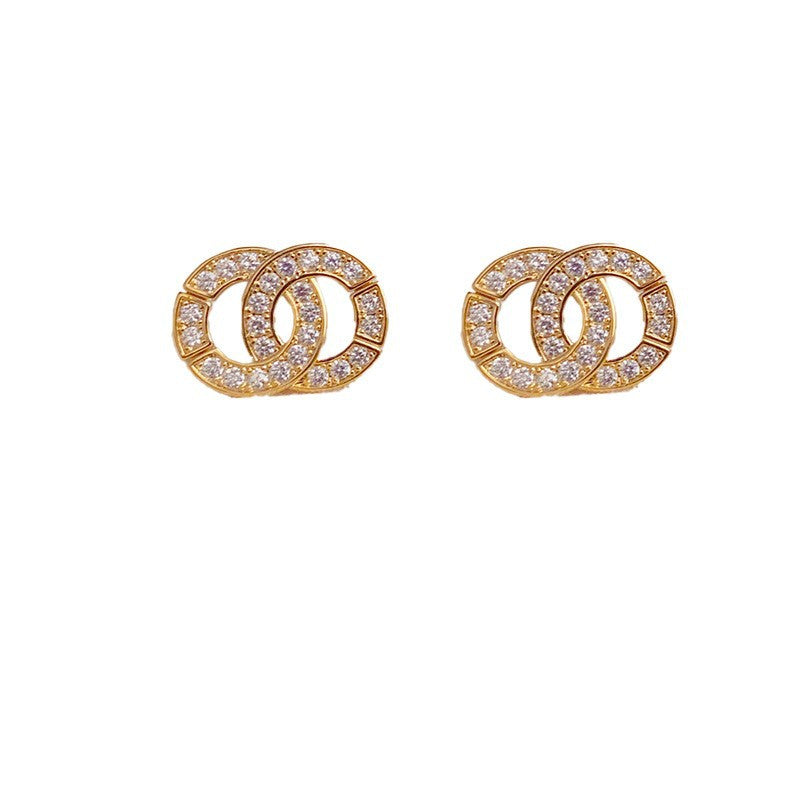 14K Gold-Plated Round Link Earrings - Chic Minimalist Design