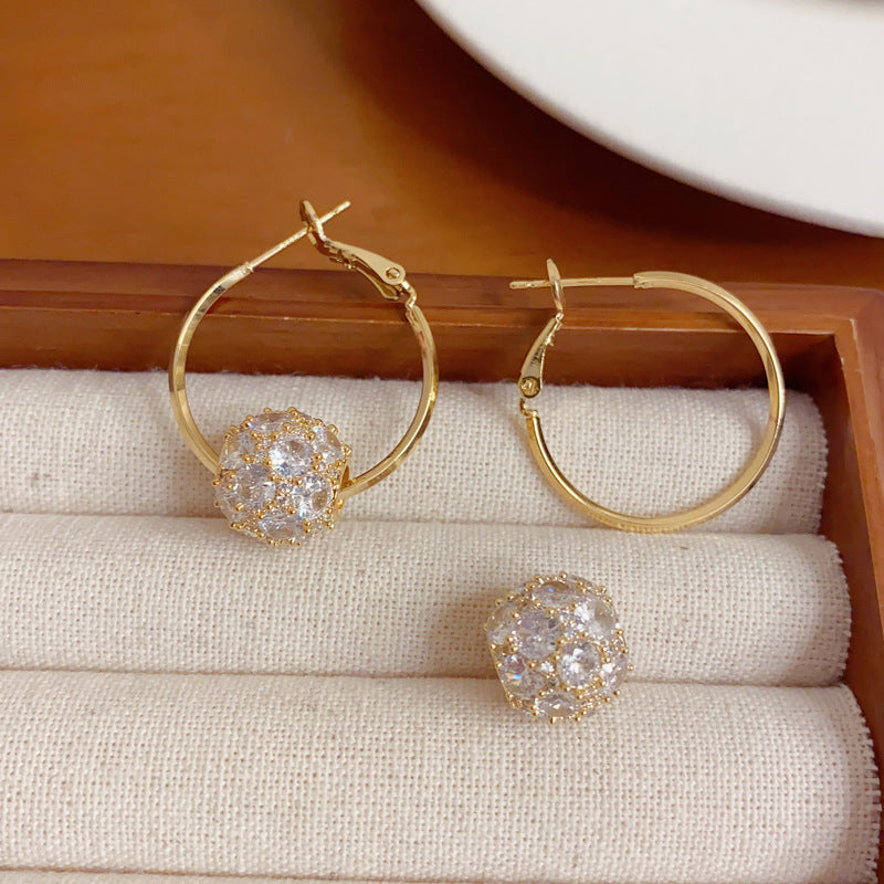 Elegant Micro-Pavé Zircon Circle Hoop Earrings – Minimalist Design